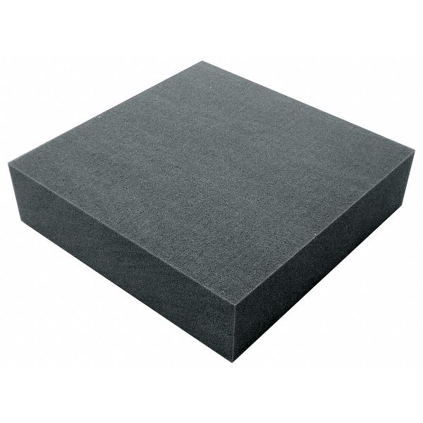 Foam Sheet, Open Cell, 36 in W, 36 in L, 3/4 in Thick, Charcoal