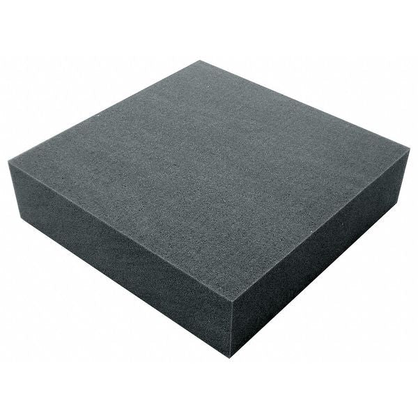 Foam Sheet, Open Cell, 24 in W, 24 in L, 3/4 in Thick, Charcoal