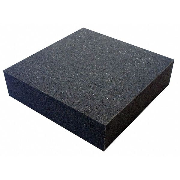 Foam Sheet, Open Cell, 36 in W, 36 in L, 1 in Thick, Charcoal