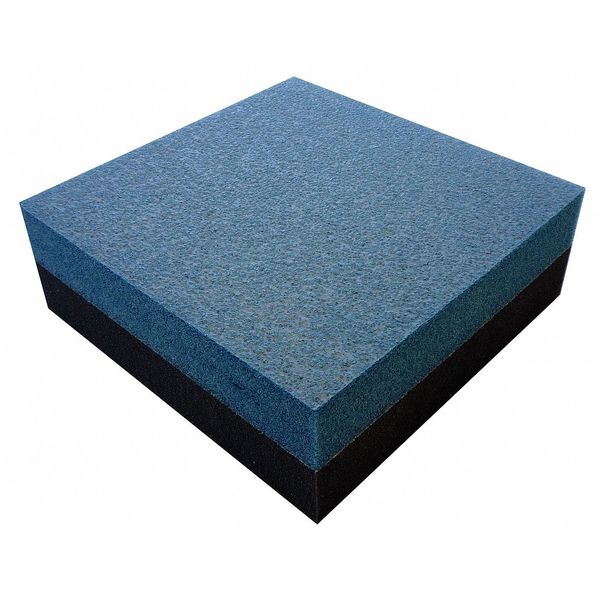 Tool Organizer Foam Sheet, Water-Resistant Closed Cell, 24 in W, 27 in L, 1 in Thick, Charcoal/Blue