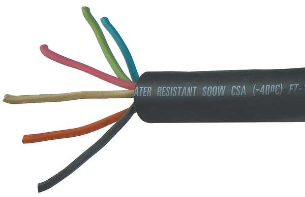 10 AWG 6 Conductor Portable Cord 600V 25 ft. BK