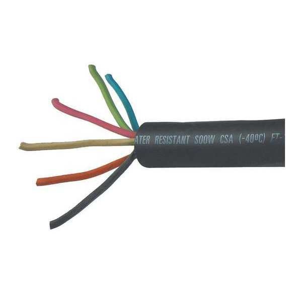 16 AWG 6 Conductor Carolprene Portable Cord 600V 250 ft. BK
