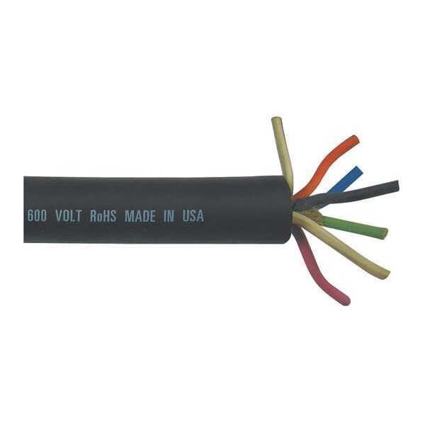 16 AWG 7 Conductor Carolprene Portable Cord 600V 250 ft. BK