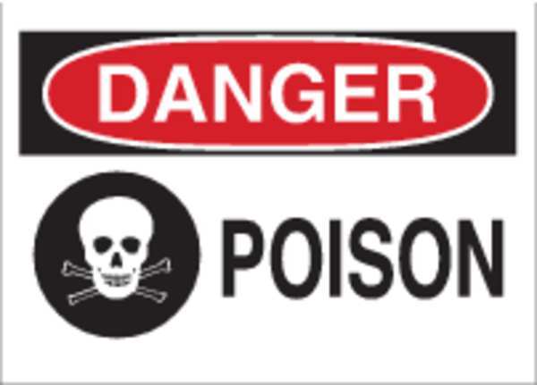 Safety Sign Label, 3-1/2 In. H, 5 In. W, 84434