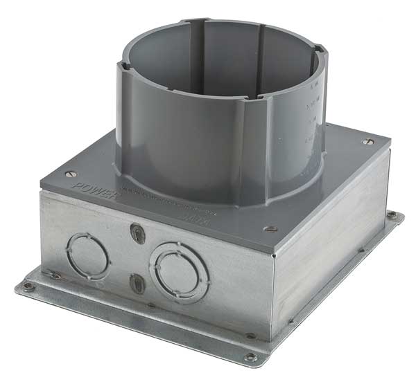 Floor Box, PVC and Steel, 175.7 cu. in.