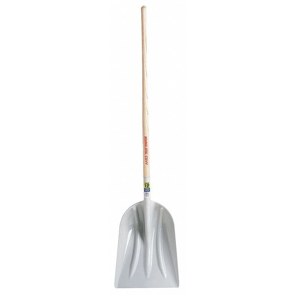 Grain Scoop, 48 in Handle L, Poly, 14 1/4 in Blade W, 17 3/4 in Blade L, Straight