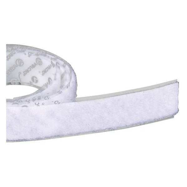 Reclosable Fastener, Acrylic Adhesive, 75 ft, 1/2 in Wd, White