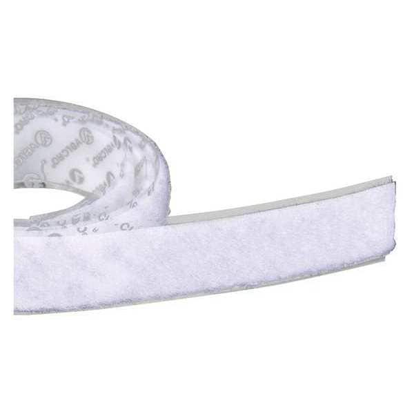 Reclosable Fastener, Acrylic Adhesive, 75 ft, 5/8 in Wd, White