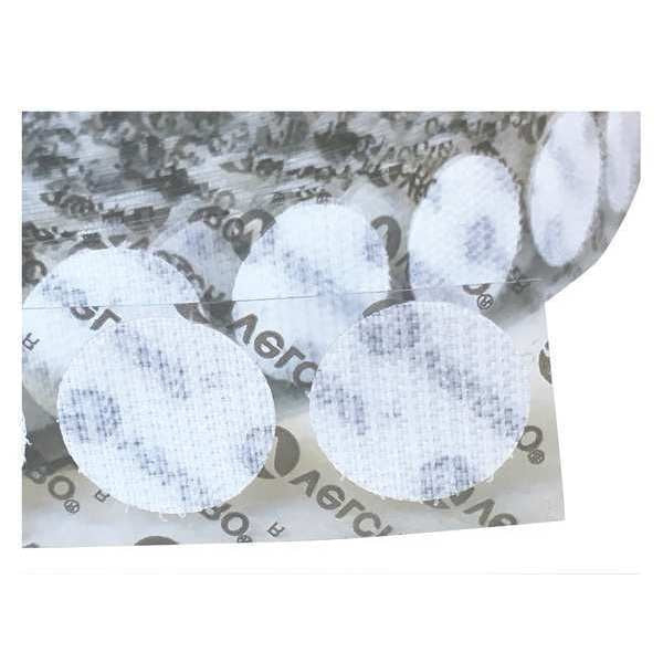 Reclosable Fastener, Disc, Acrylic Adhesive, 7/8 in, White, 900 PK