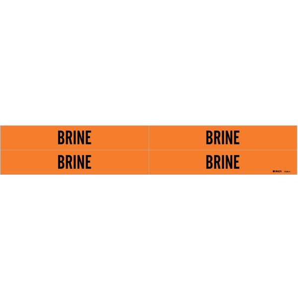 Pipe Marker, Brine, Orange, 3/4 to 2-3/8 In