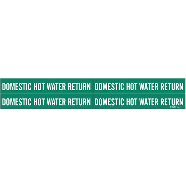 Pipe Marker, Domstic Hot Water Supply, Grn