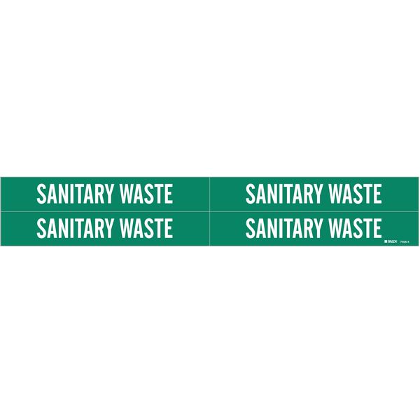 Pipe Marker, Sanitary Waste, 3/4to2-3/8 In, 7406-4