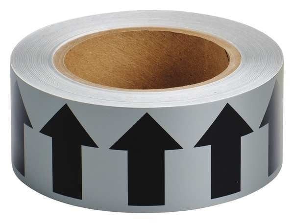 Arrow Tape, Black/Gray, 2 In. W, 91419