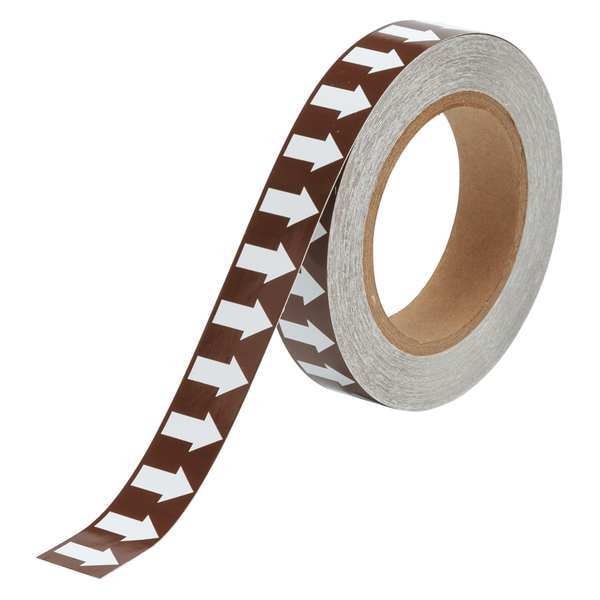Arrow Tape, White/Brown, 1 In. W