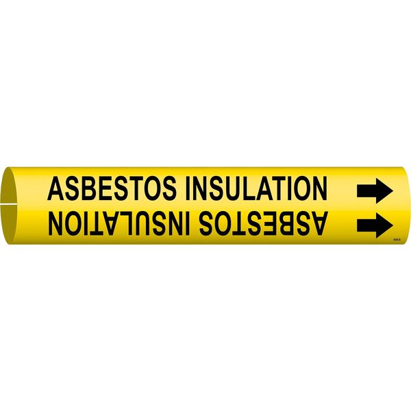 Pipe Marker, Asbestos Insulation, Yellow