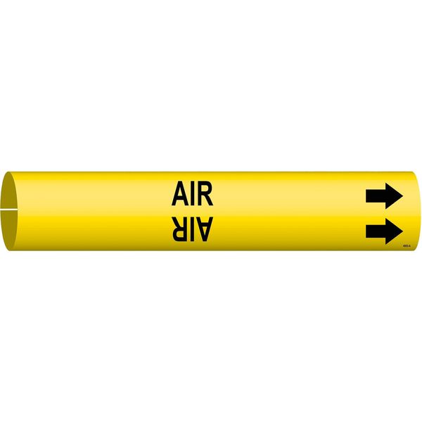 Pipe Marker, Air, Yellow, 3/4 to 1-3/8 In