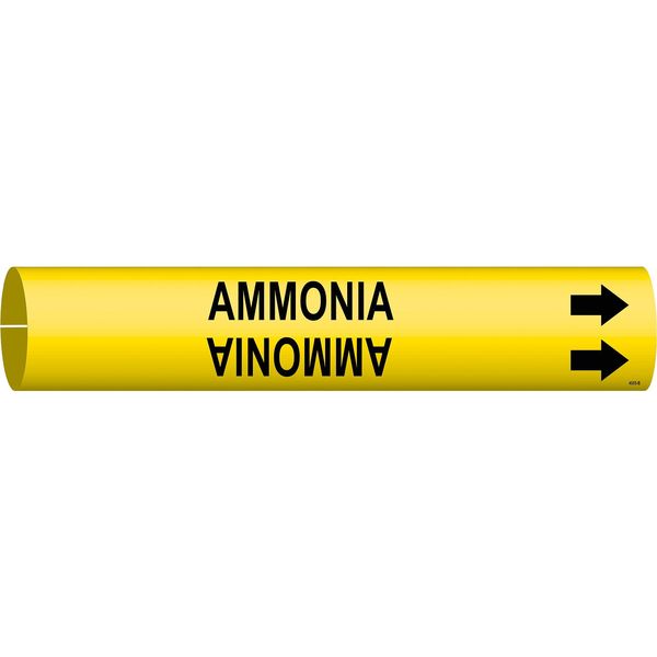 Pipe Marker, Ammonia, Yel, 1-1/2 to2-3/8 In