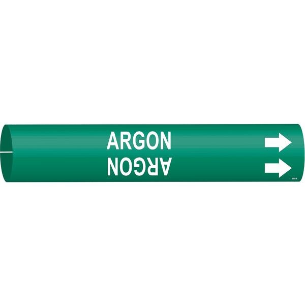 Pipe Marker, Argon, Green, 3/4 to 1-3/8 In