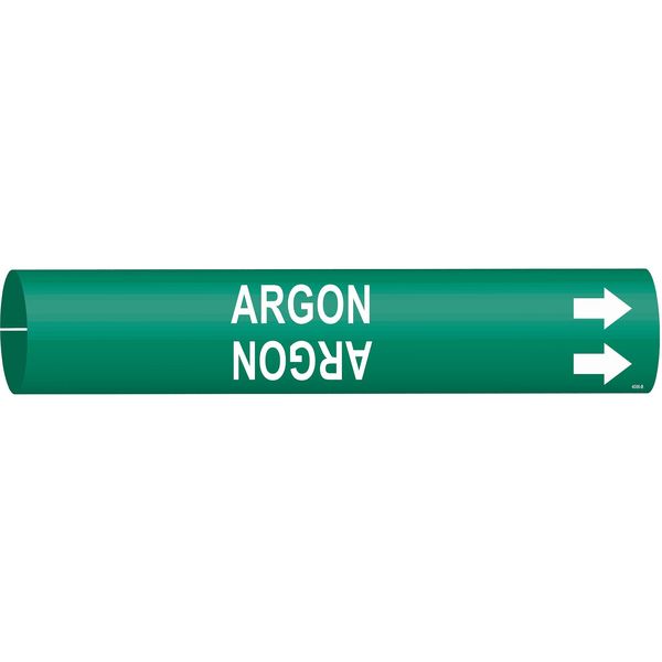 Pipe Marker, Argon, Grn, 1-1/2 to 2-3/8 In