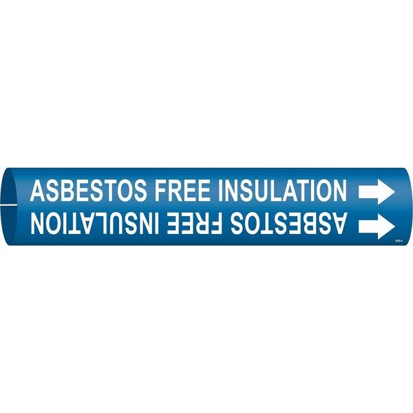 Pipe Marker, Asbestos Free Insulation, Blu, 4008-A