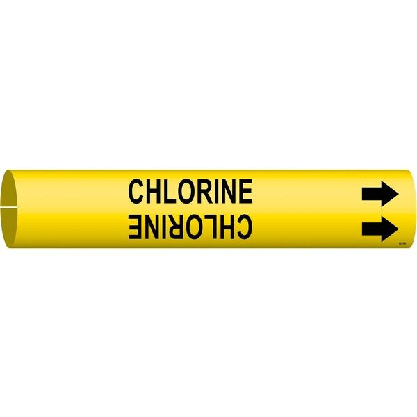 Pipe Marker, Chlorine, Yel, 3/4 to 1-3/8 In