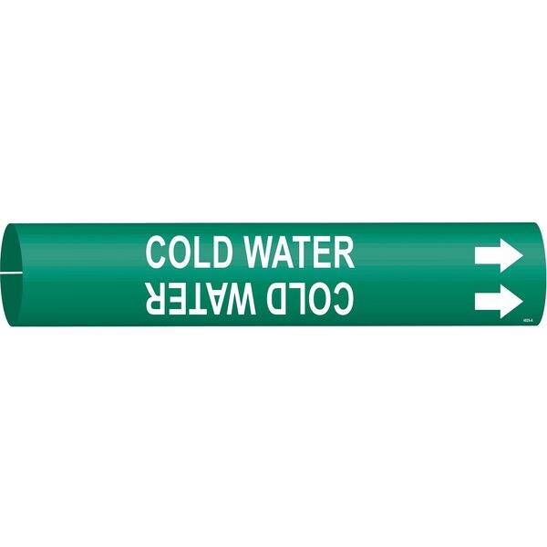 Pipe Marker, Cold Water, Gn, 3/4 to1-3/8 In