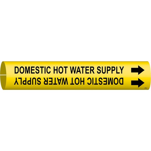 Pipe Marker, Domestic Hot Water Supply, Y, 4053-A
