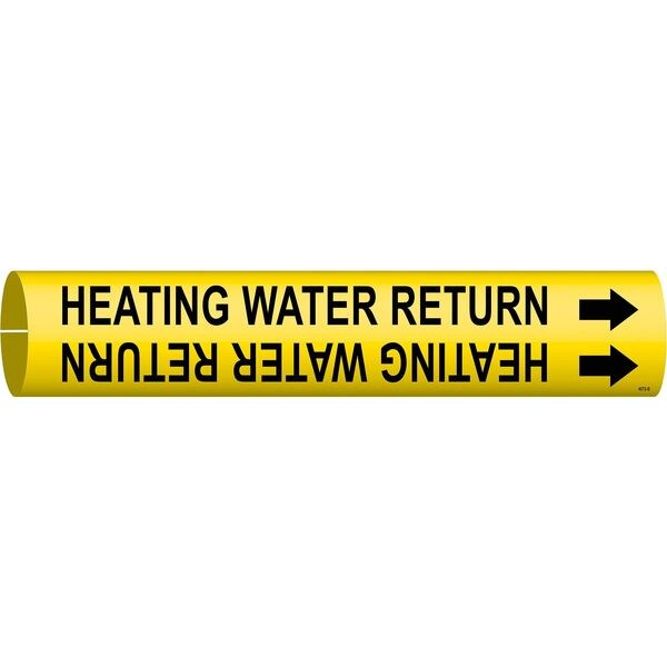 Pipe Marker, Heating Water Return, Yellow, 4072-B