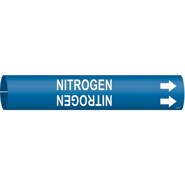 Pipe Marker, Nitrogen, Blue, 4 to 6 In