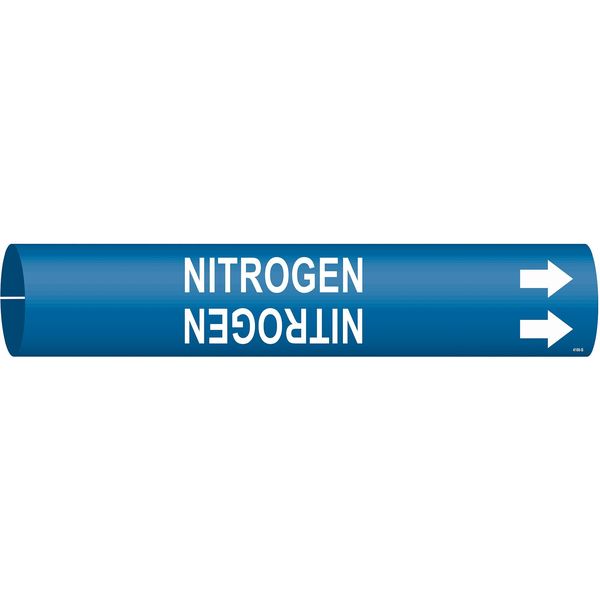 Pipe Marker, Nitrogen, Bl, 1-1/2 to2-3/8 In