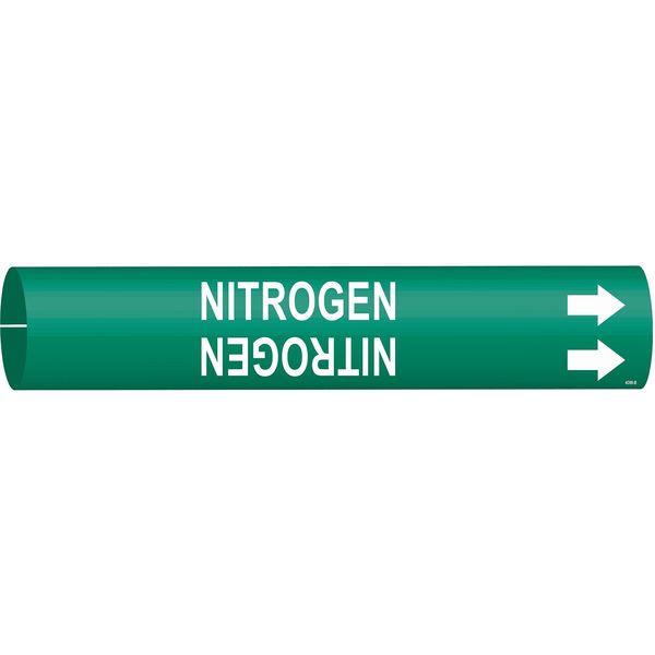 Pipe Marker, Nitrogen, Gn, 1-1/2 to2-3/8 In, 4099-B