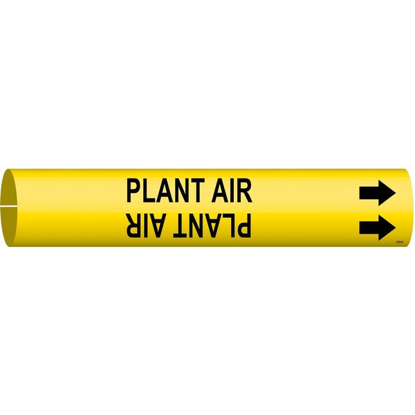 Pipe Marker, Plant Air, Yel, 3/4 to1-3/8 In