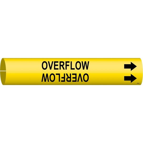 Pipe Marker, Overflow, Y, 1-1/2 to2-3/8 In