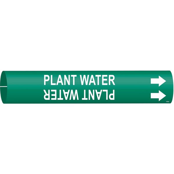 Pipe Marker, Plant Water, 2-1/2to3-7/8 In