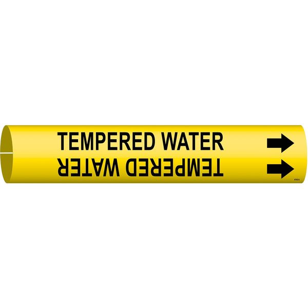 Pipe Marker, TempeR Water, Y, 3/4to1-3/8 In