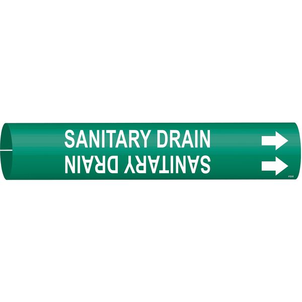 Pipe Mrkr, Sanitary Drain, 1-1/2to2-3/8 In
