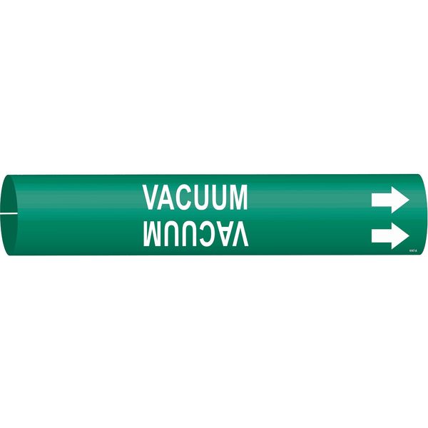 Pipe Marker, Vacuum, Green, 3/4 to 1-3/8 In