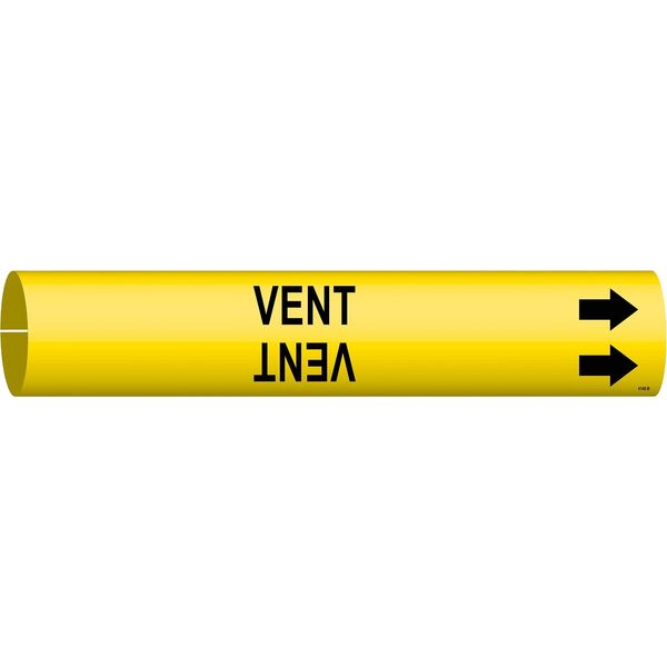 Pipe Marker, Vent, Yel, 1-1/2 to 2-3/8 In, 4148-B