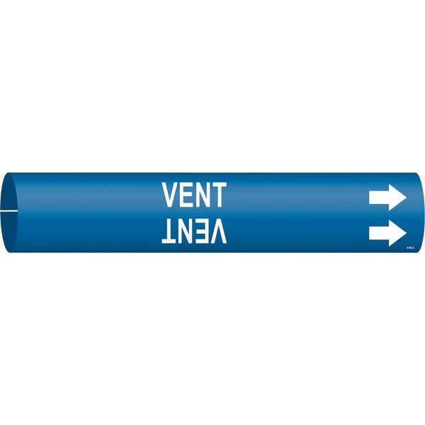 Pipe Marker, Vent, Blue, 3/4 to 1-3/8 In