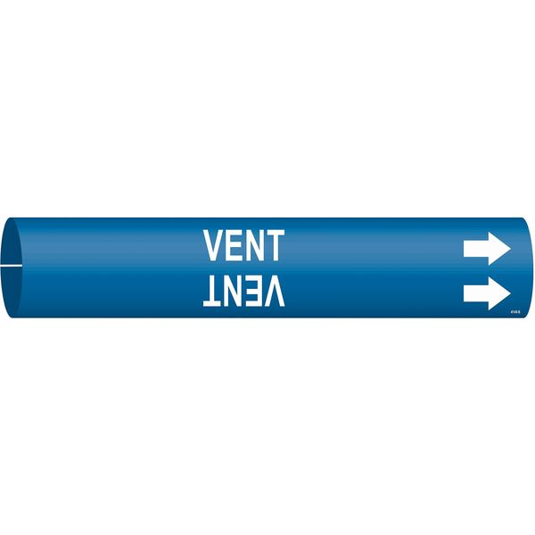 Pipe Marker, Vent, Blue, 1-1/2 to 2-3/8 In