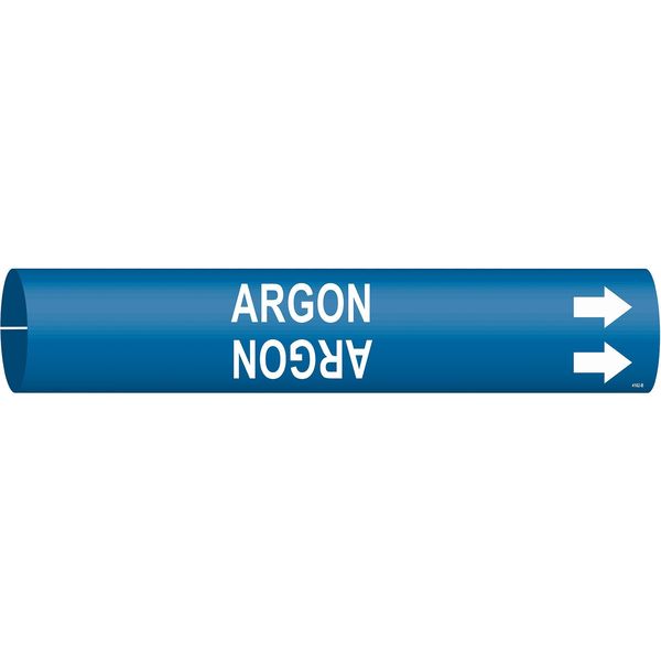 Pipe Marker, Argon, Blue, 1-1/2 to 2-3/8 In