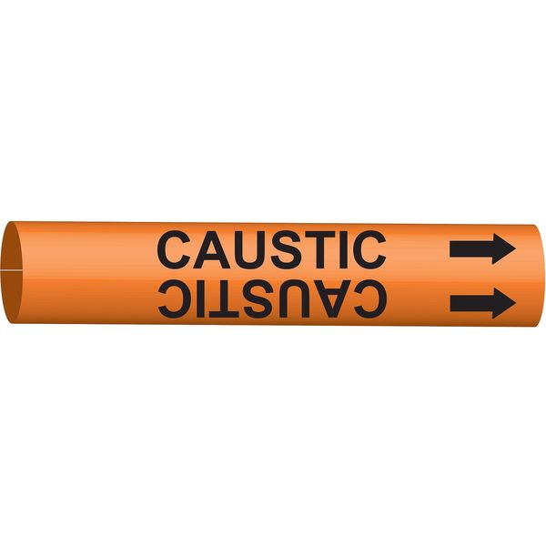 Pipe Marker, Caustic, Orange, 6 to 7-7/8 In