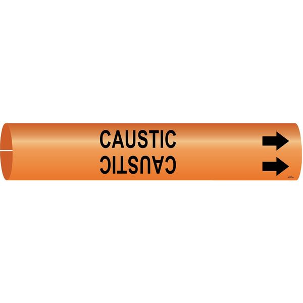 Pipe Marker, Caustic, Ong, 2-1/2 to3-7/8 In