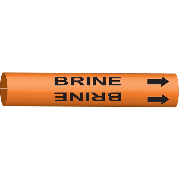 Pipe Marker, Brine, Orange, 6 to 7-7/8 In