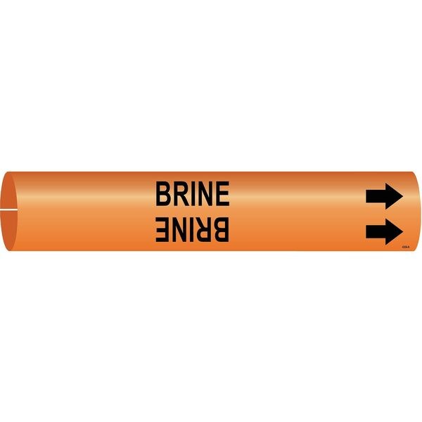 Pipe Marker, Brine, Orange, 3/4 to 1-3/8 In