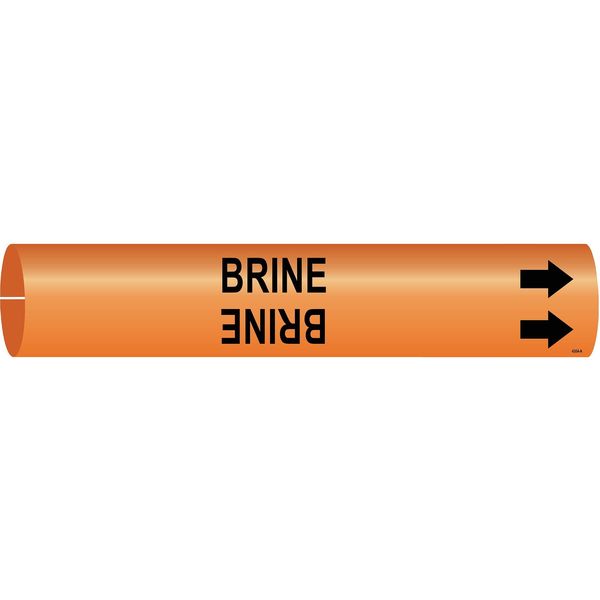 Pipe Marker, Brine, Orange, 4 to 6 In