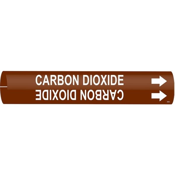 Pipe Marker, Carbon Dioxide, Brown, 4to6 In