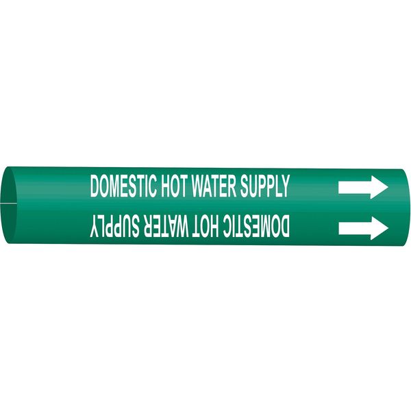 Pipe Marker, Domestic Hot Water Supply, Gn, 4318-G