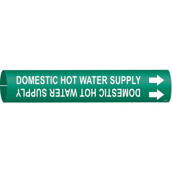 Pipe Marker, Domestic Hot Water Supply, Gn, 4318-C