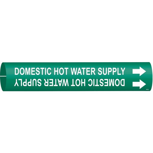 Pipe Marker, Domestic Hot Water Supply, Gn, 4318-B